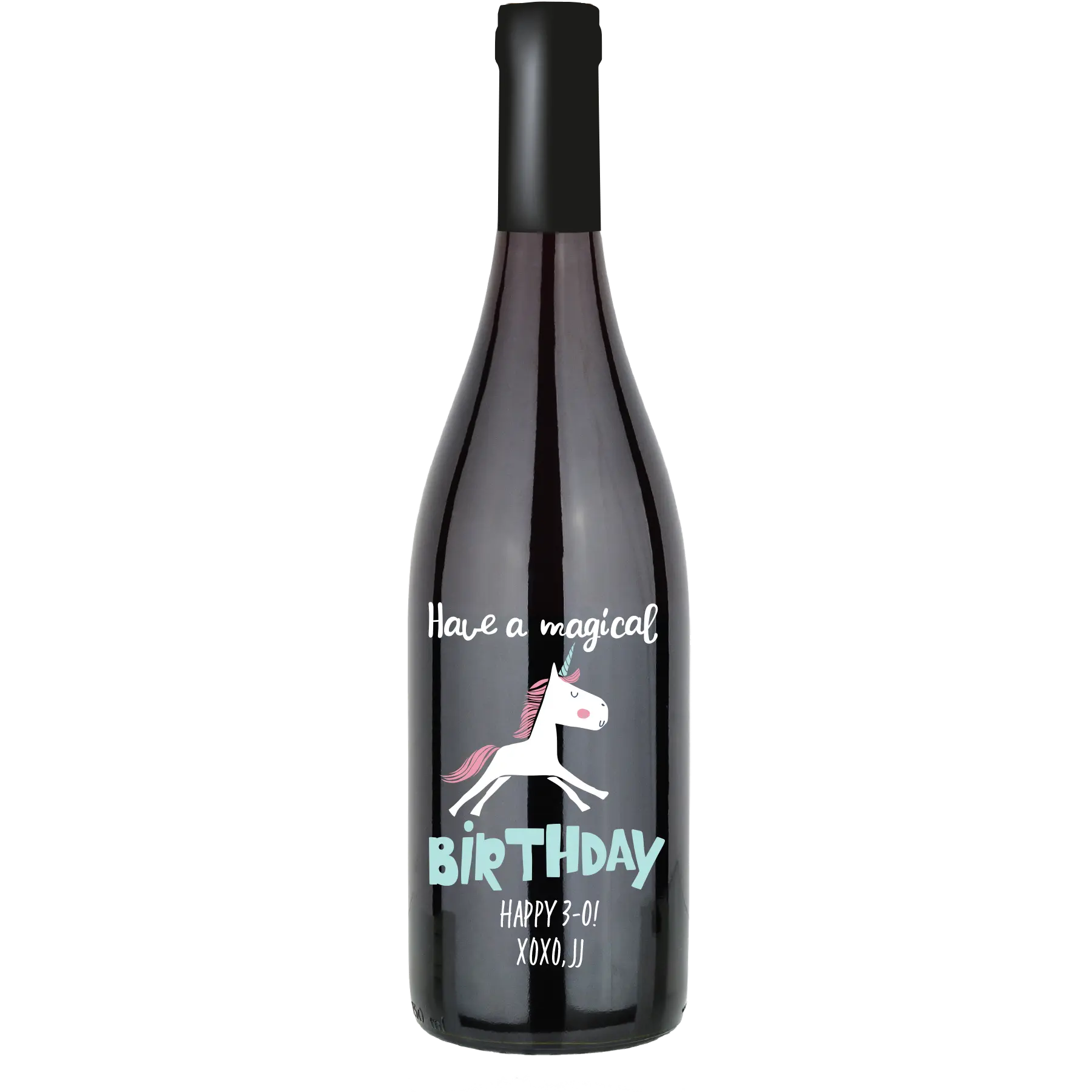 Magical Birthday Unicorn Custom Wine Bottle - Pinot Noir
