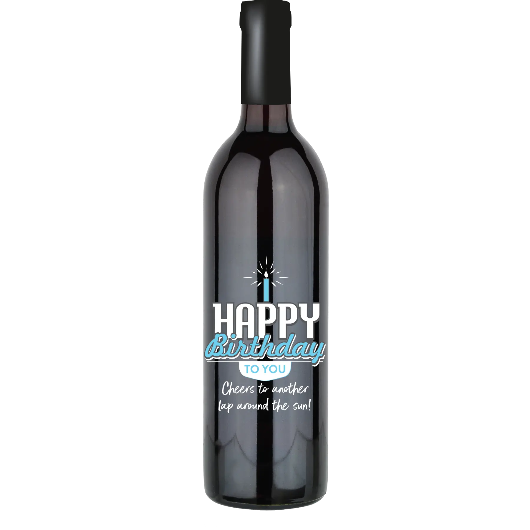 Happy Birthday To You Candle Custom Wine Bottle - Cabernet Sauvignon