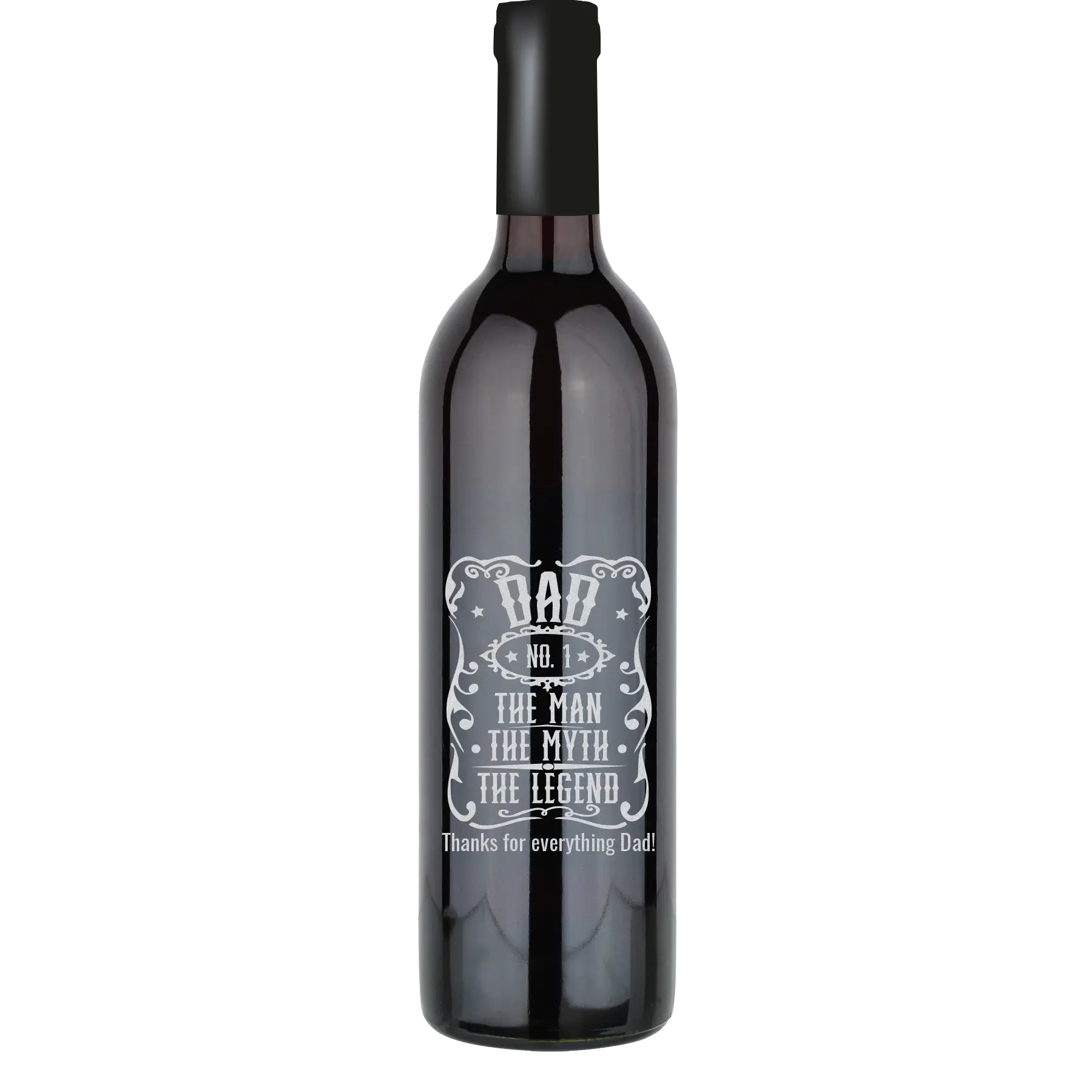 Dad The Man The Myth The Legend - Vintage Custom Wine Bottle - Cabernet Sauvignon