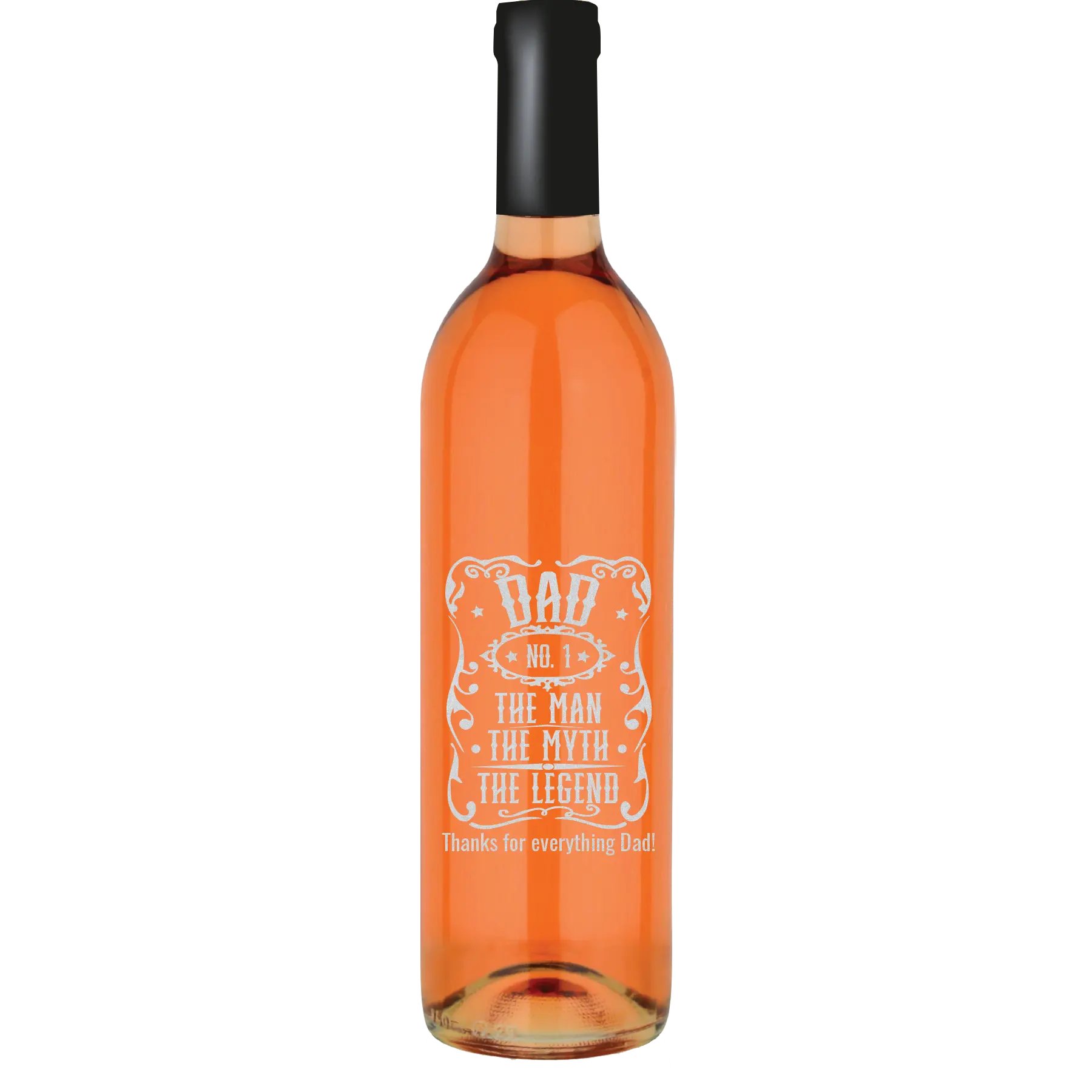 Dad The Man The Myth The Legend - Vintage Custom Wine Bottle - White Zinfandel