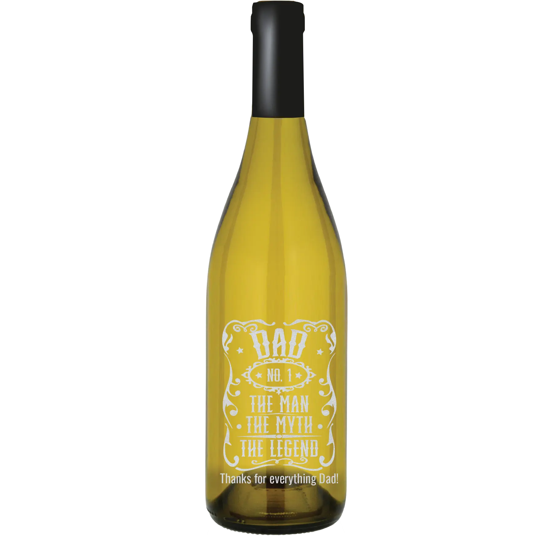 Dad The Man The Myth The Legend - Vintage Custom Wine Bottle - Chardonnay