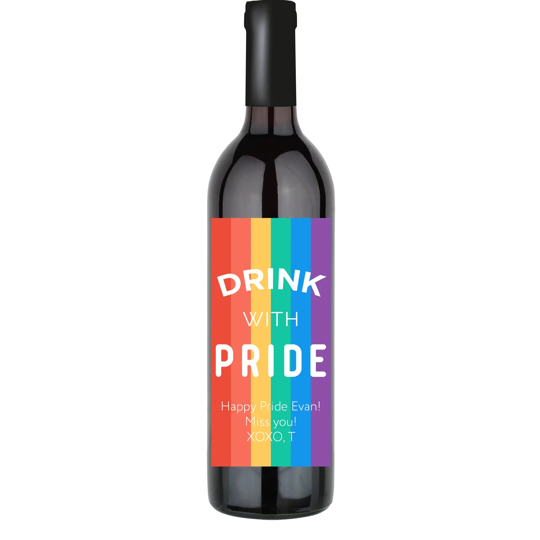 Drink with Pride Custom Wine Bottle - Cabernet Sauvignon