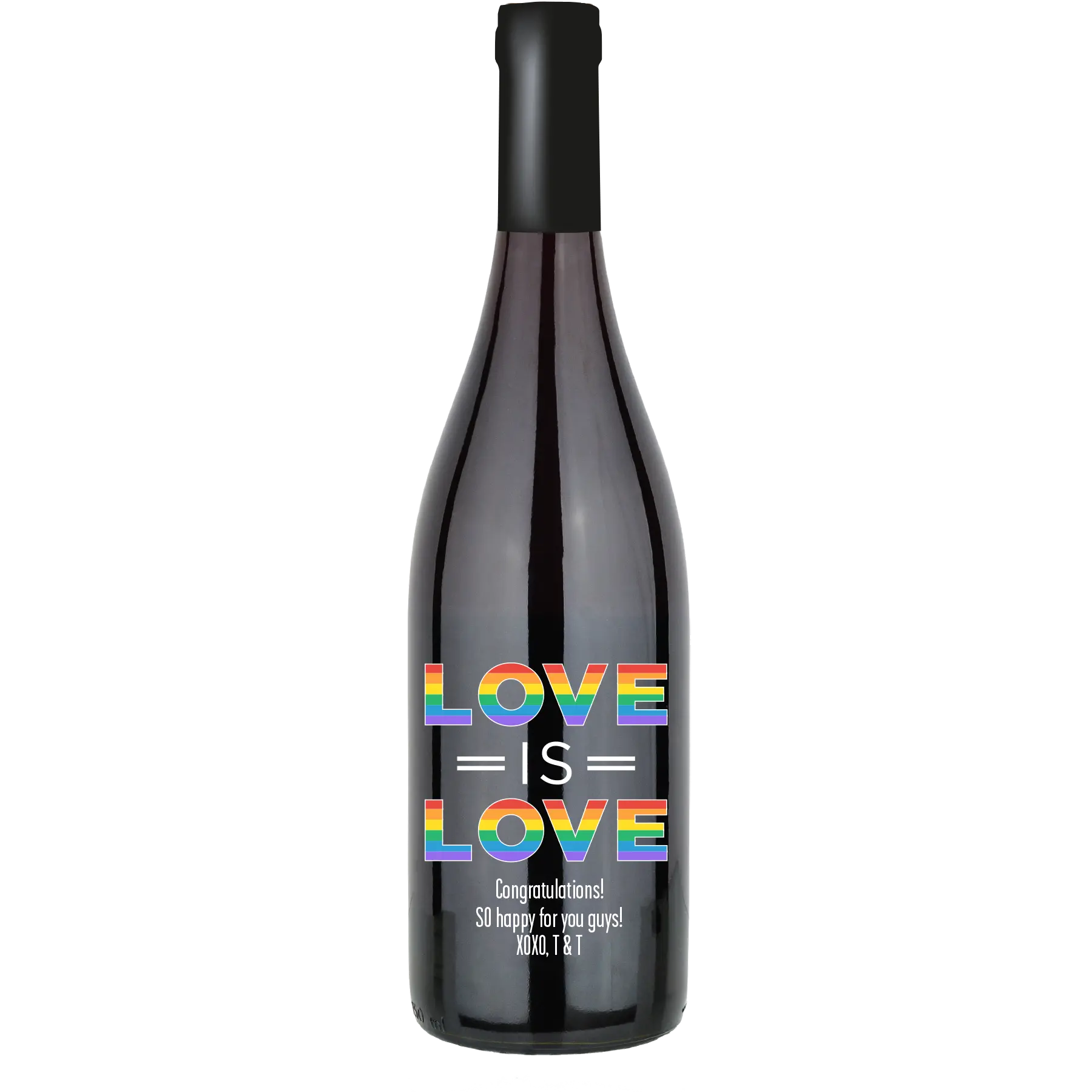 Love is Love Stripes Custom Wine Bottle - Pinot Noir