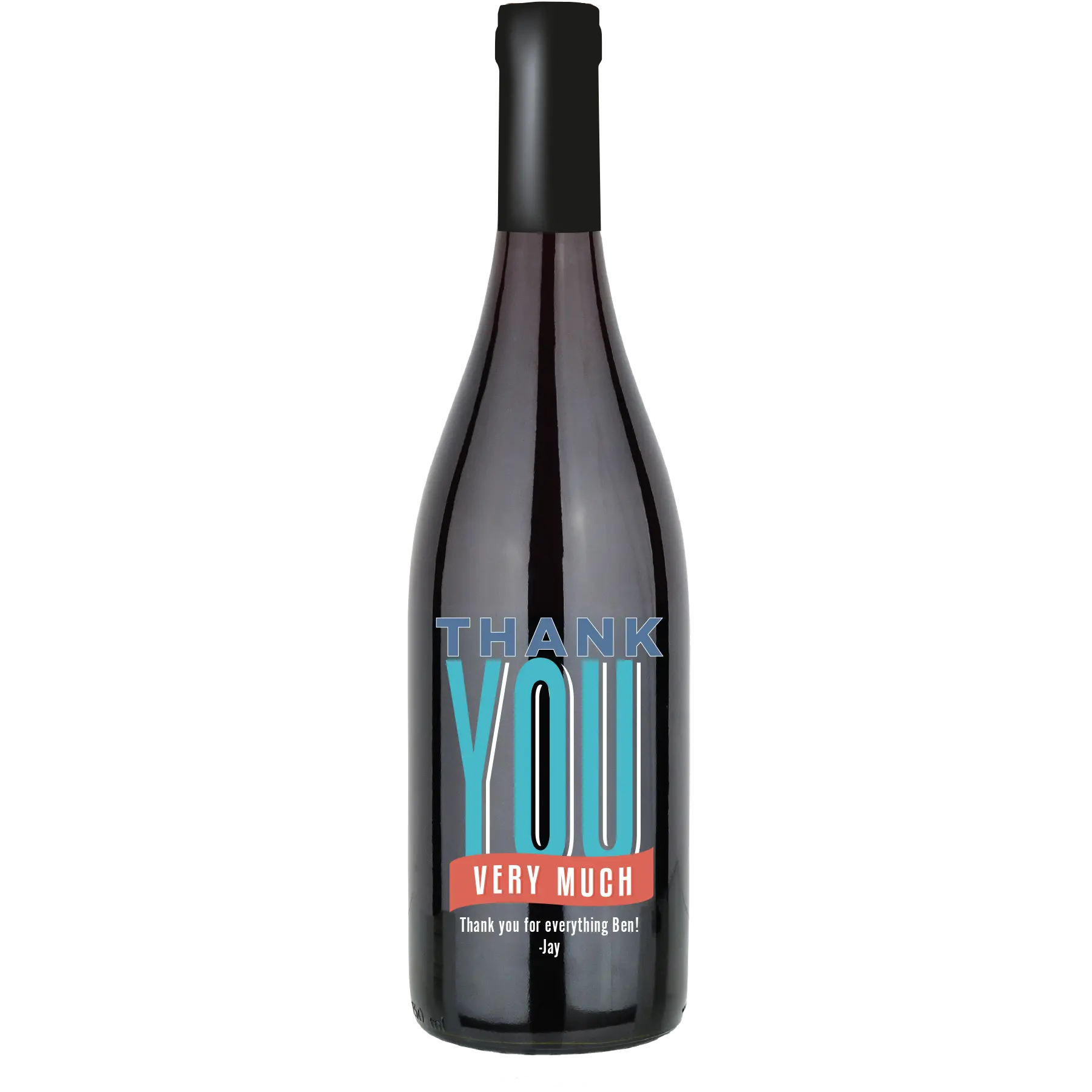 Thank You Very Much Custom Wine Bottle - Pinot Noir