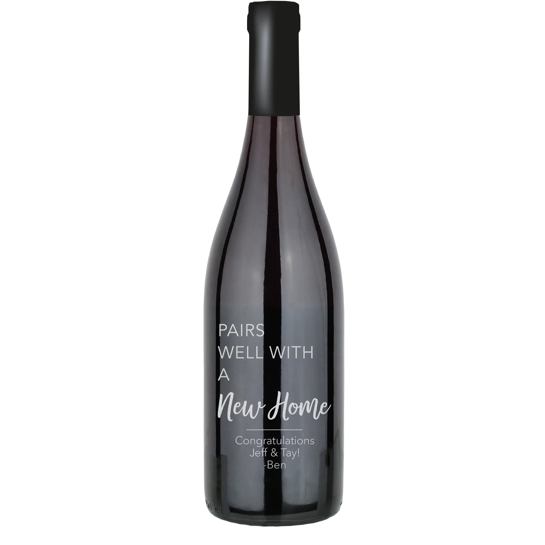 Pairs Well With a New Home Custom Wine Bottle - Pinot Noir