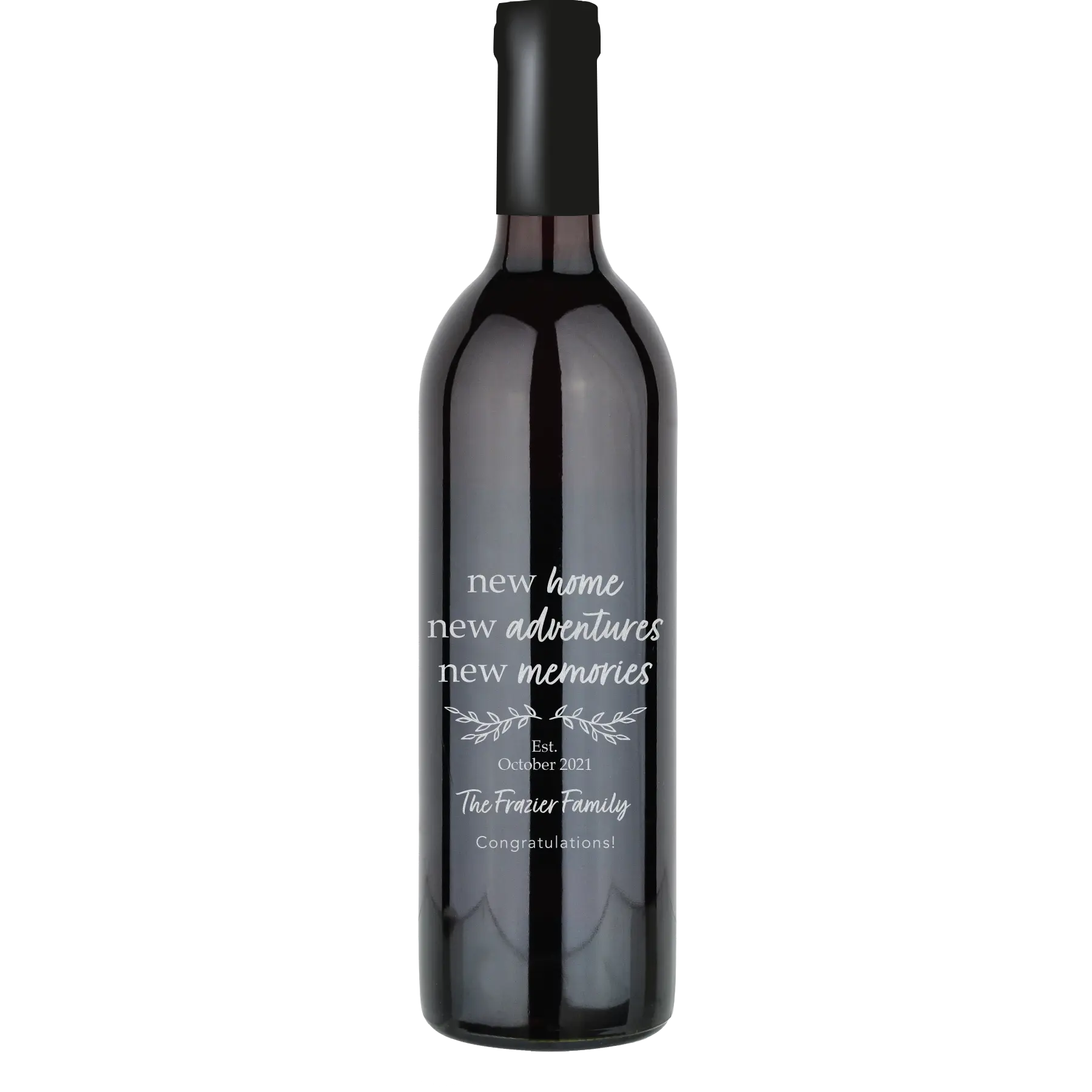 New Home New Adventures New Memories Custom Wine Bottle - Cabernet Sauvignon