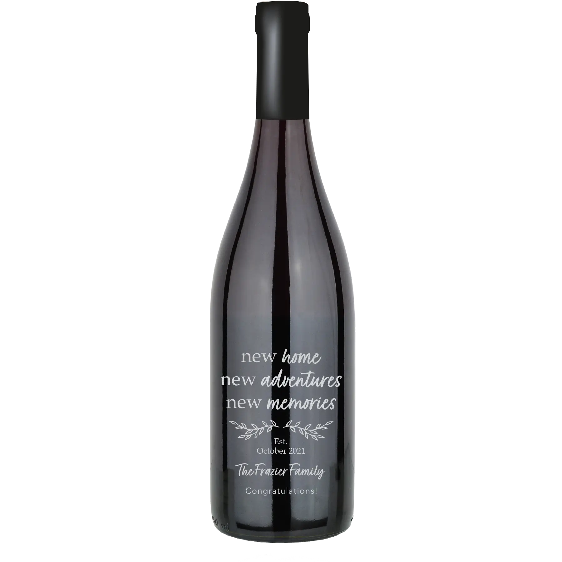 New Home New Adventures New Memories Custom Wine Bottle - Pinot Noir