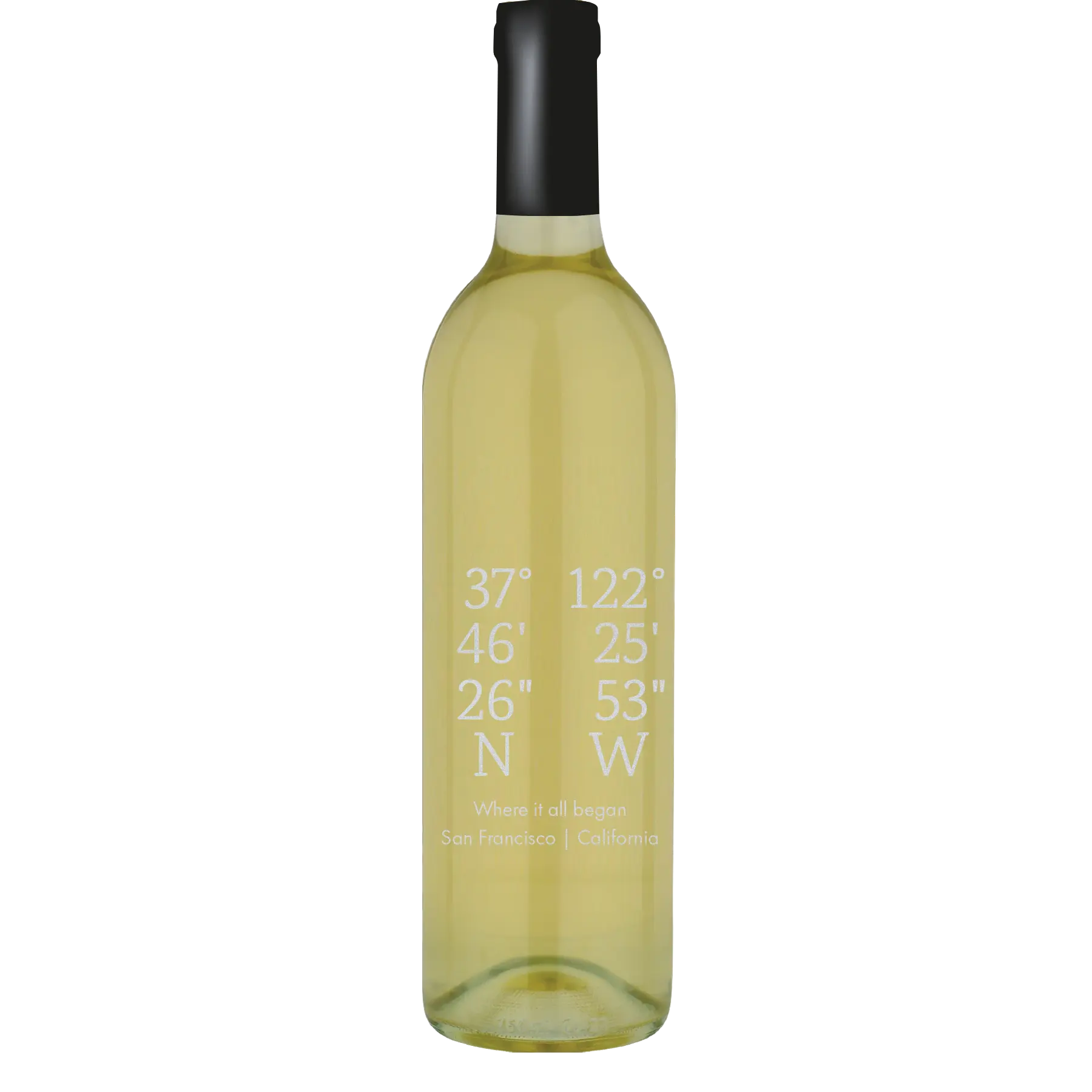 Latitude Longitude Coordinates Custom Wine Bottle - Symphony