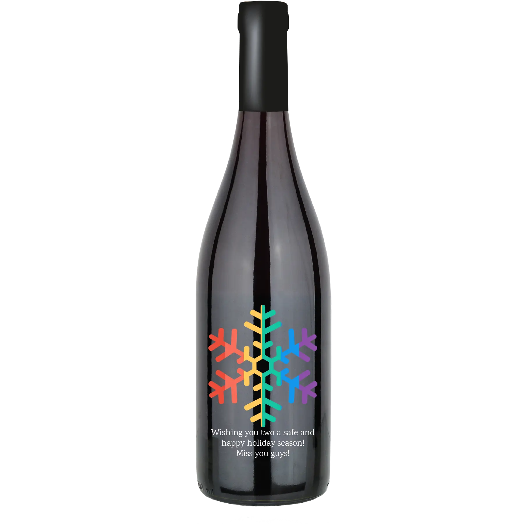Rainbow Snowflake Custom Wine Bottle - Pinot Noir