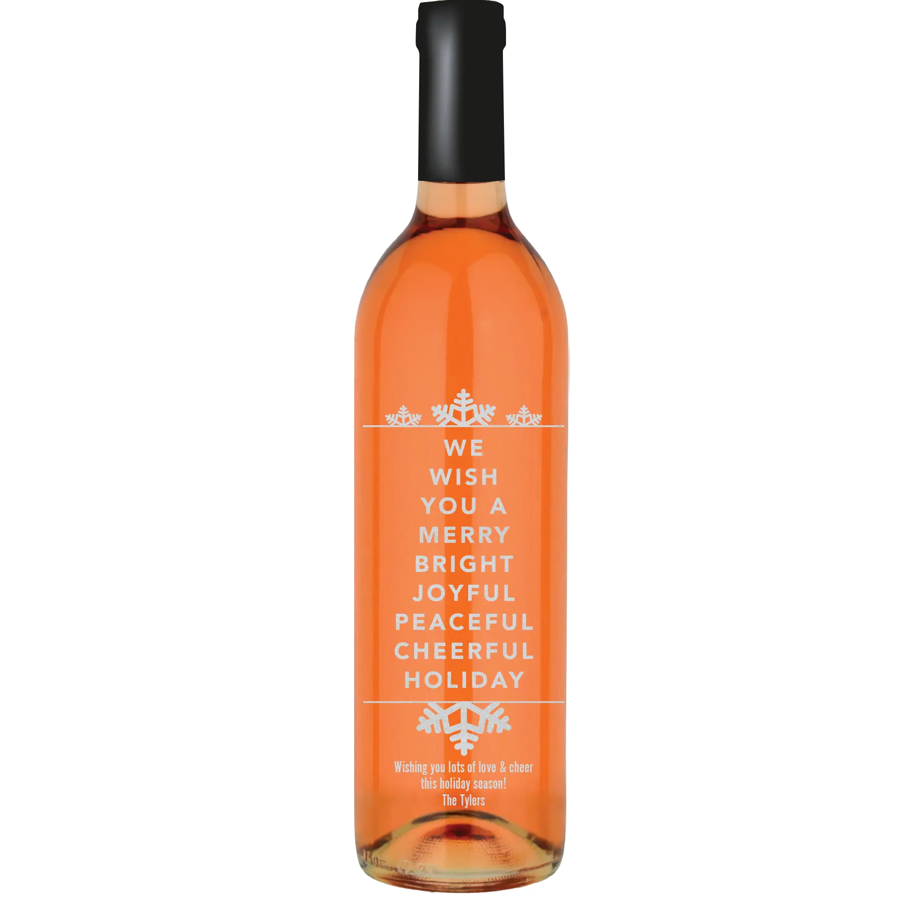 We Wish You a Merry Bright Joyful Custom Wine Bottle - White Zinfandel