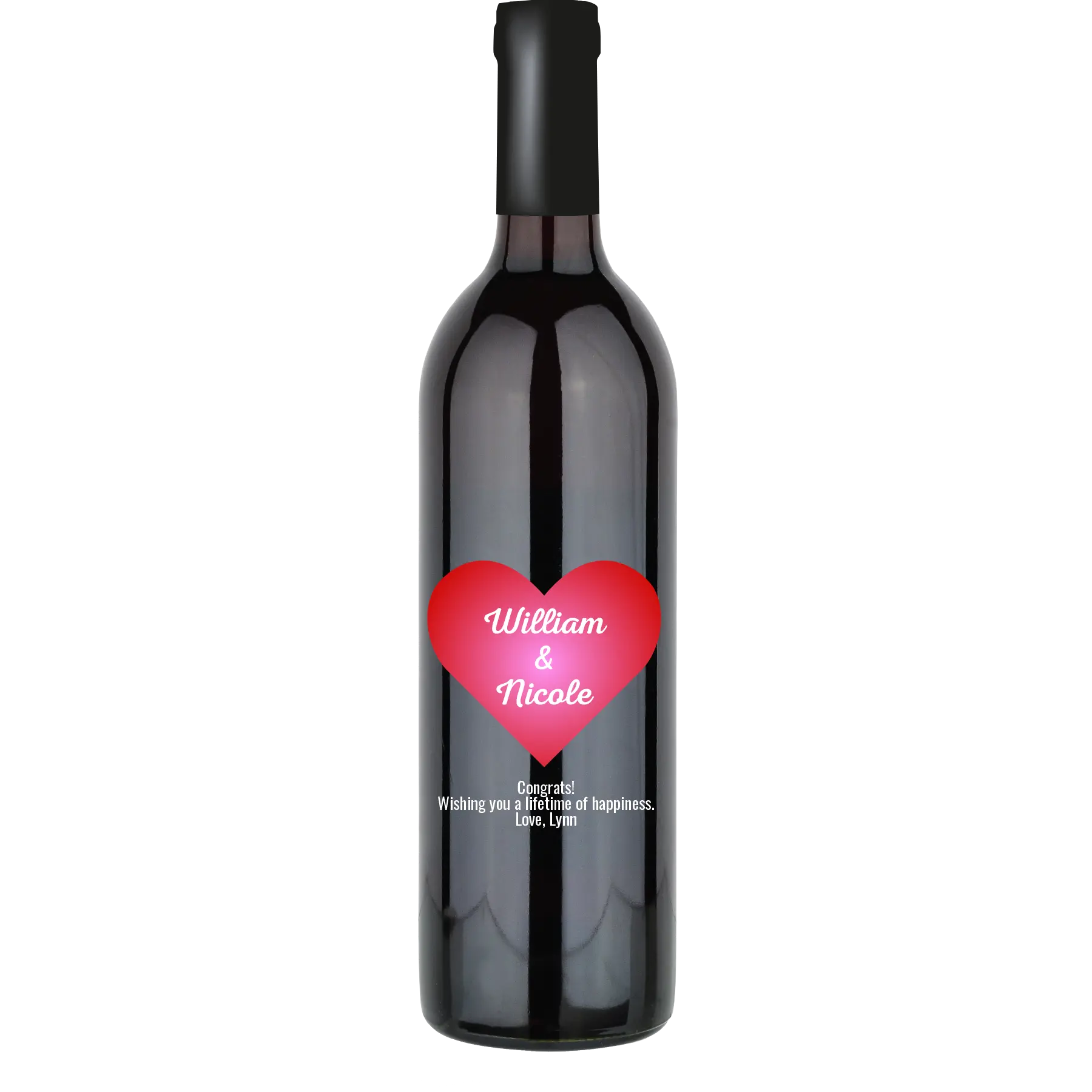 Gradient Heart Custom Wine Bottle - Cabernet Sauvignon