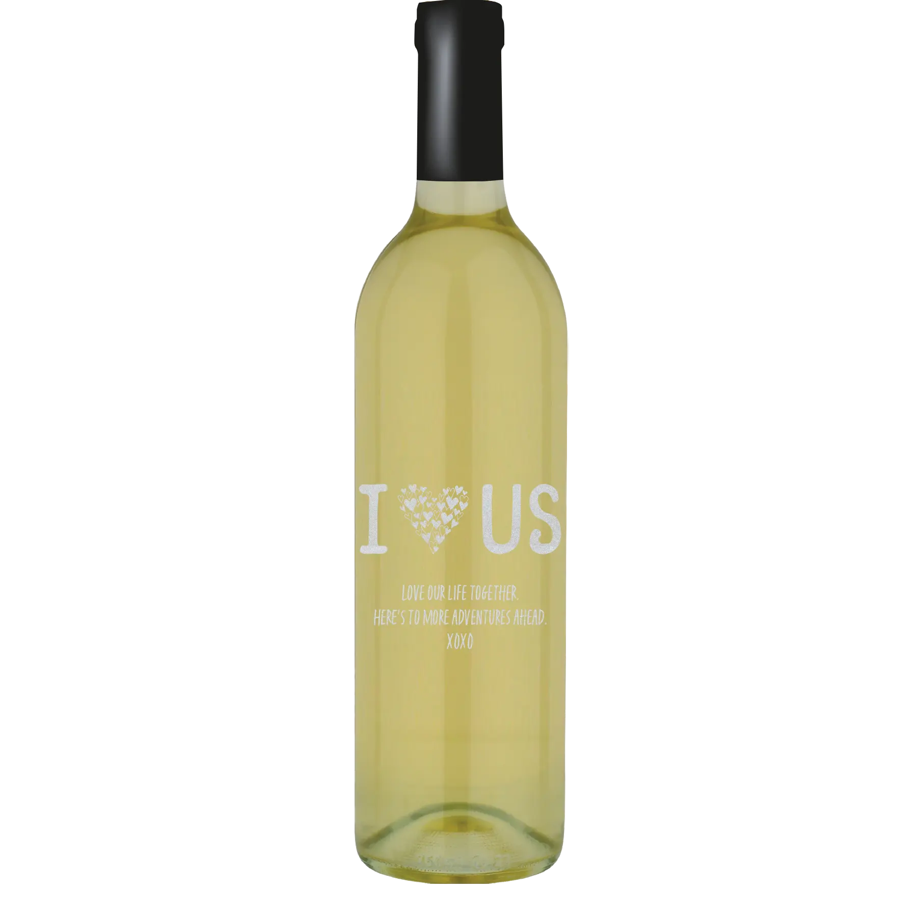 I Love Us Custom Wine Bottle - Symphony