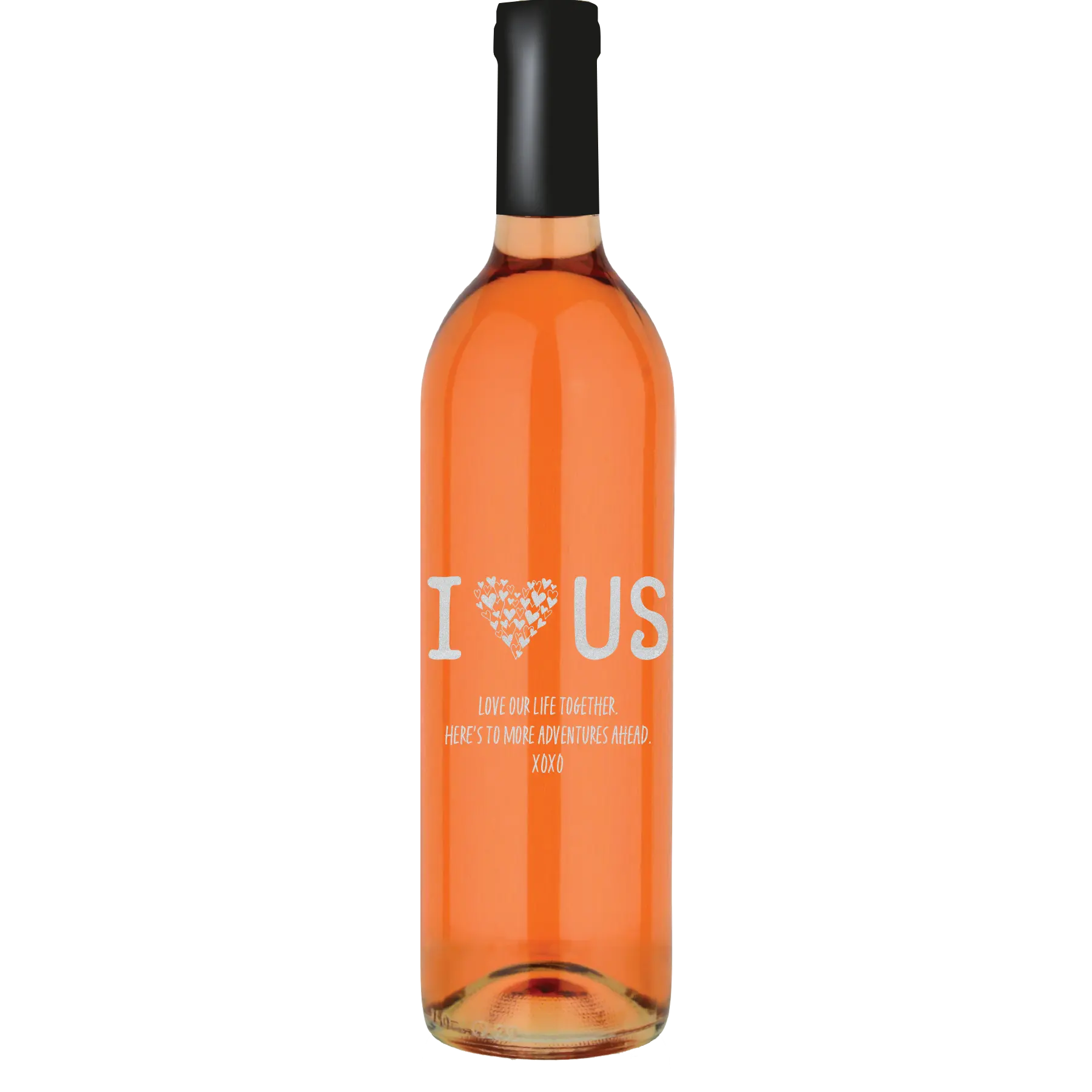 I Love Us Custom Wine Bottle - White Zinfandel