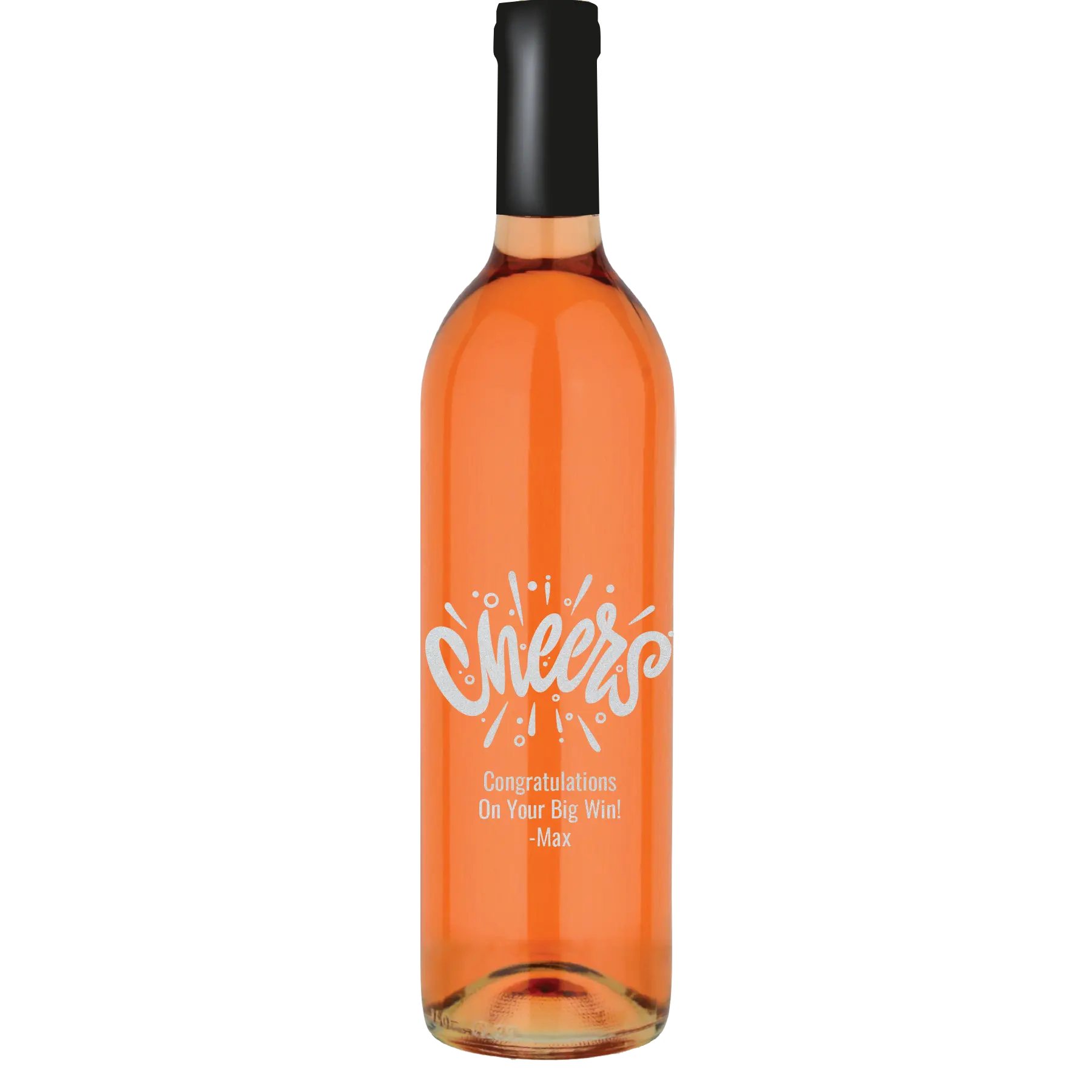 Cheers Emphasized Custom Wine Bottle - White Zinfandel