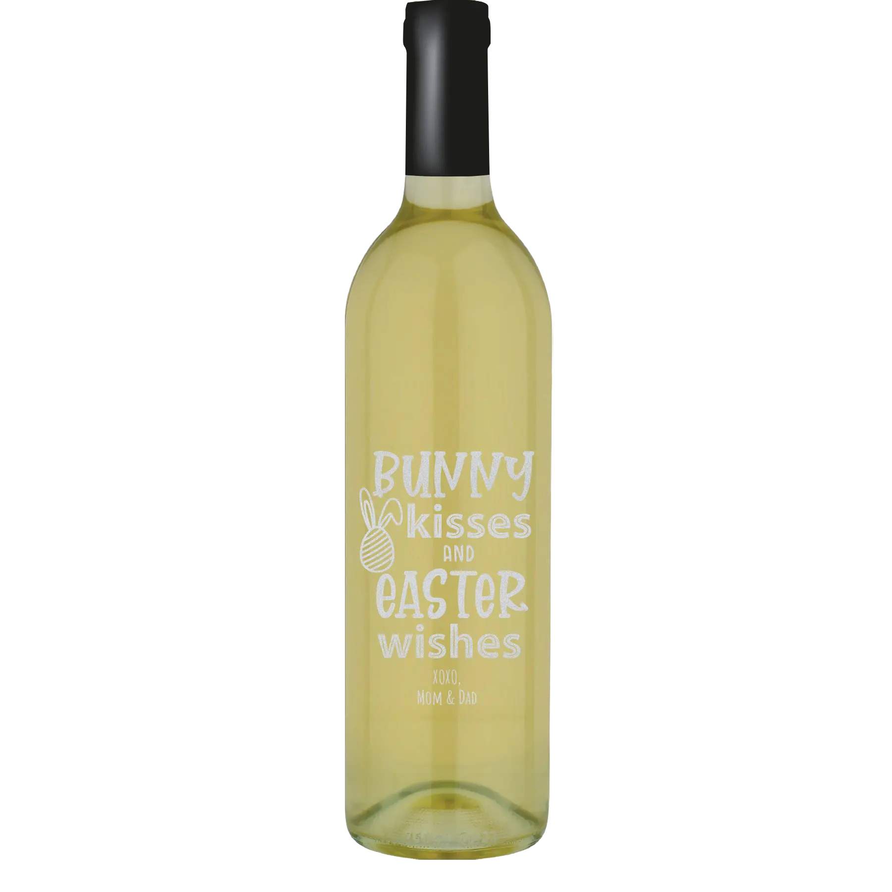 Bunny Kisses and Easter Wishes Custom Wine Bottle - Symphony