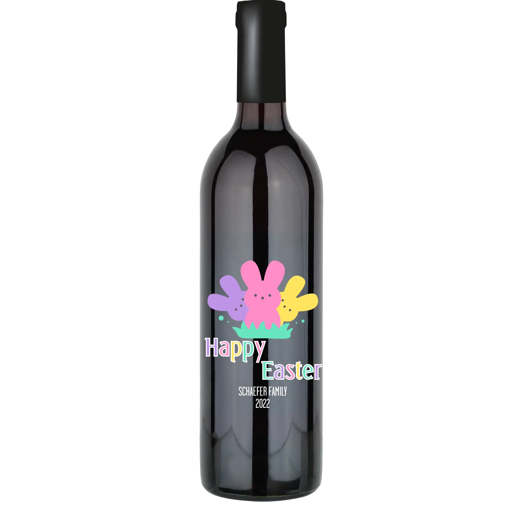 Happy Easter Bunnies Custom Wine Bottle - Cabernet Sauvignon