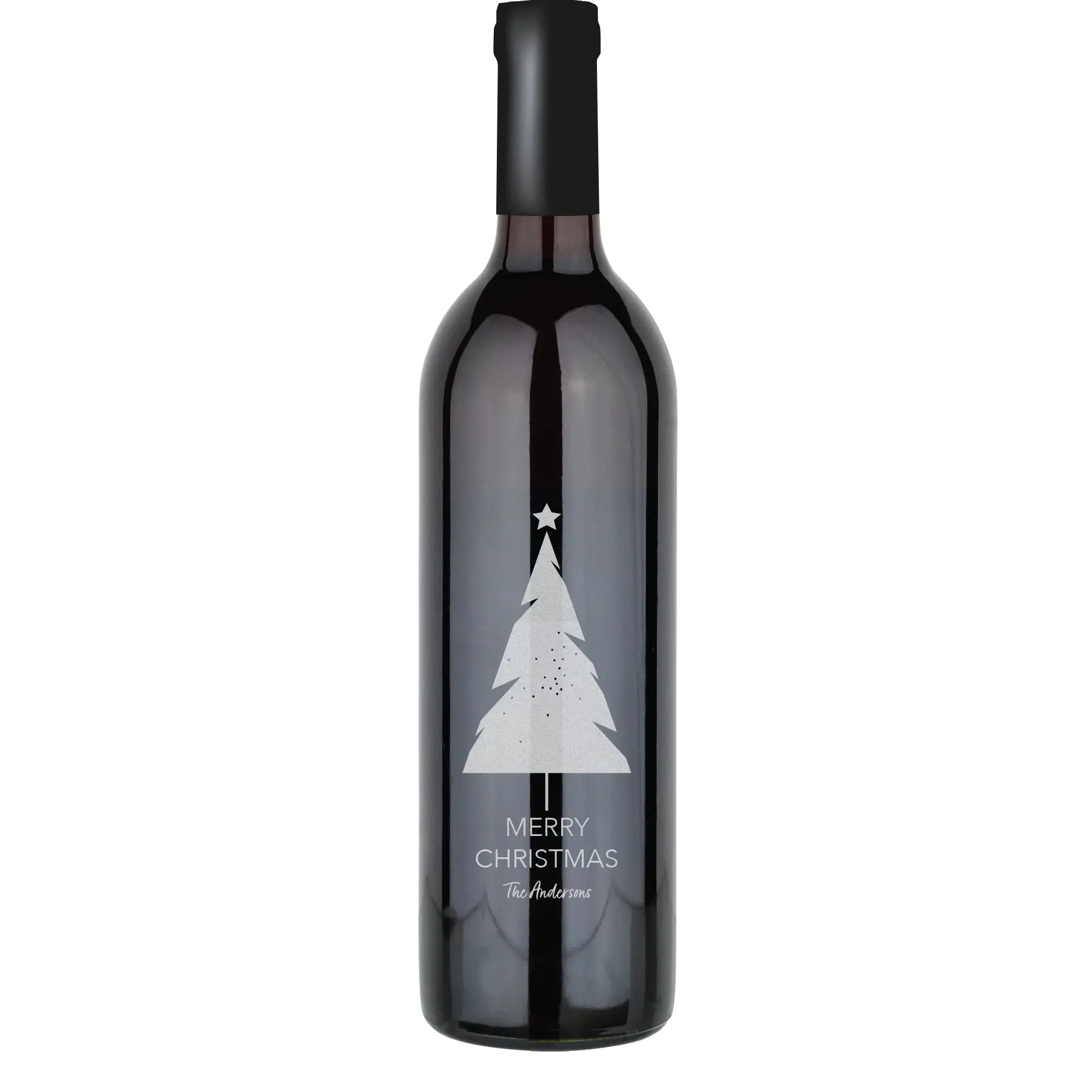 Modern Christmas Tree Custom Wine Bottle - Cabernet Sauvignon