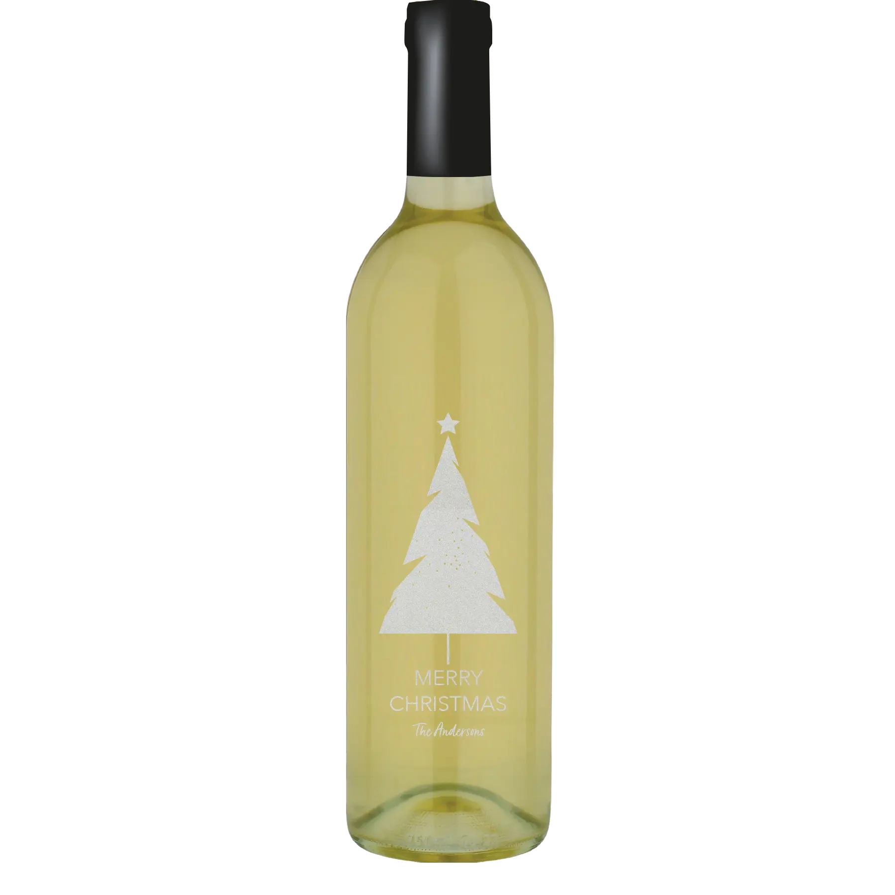 Modern Christmas Tree Custom Wine Bottle - Symphony