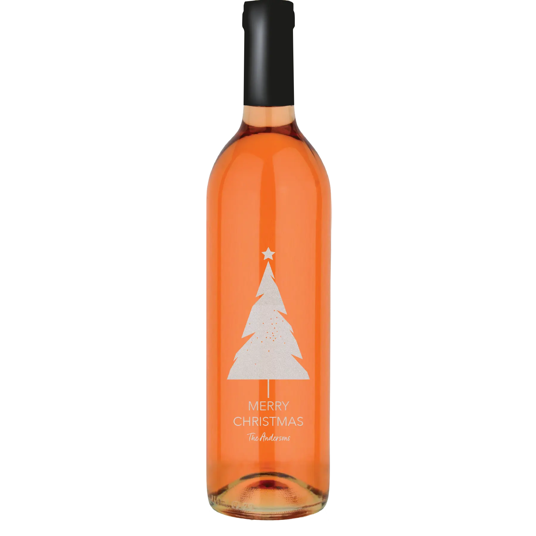 Modern Christmas Tree Custom Wine Bottle - White Zinfandel
