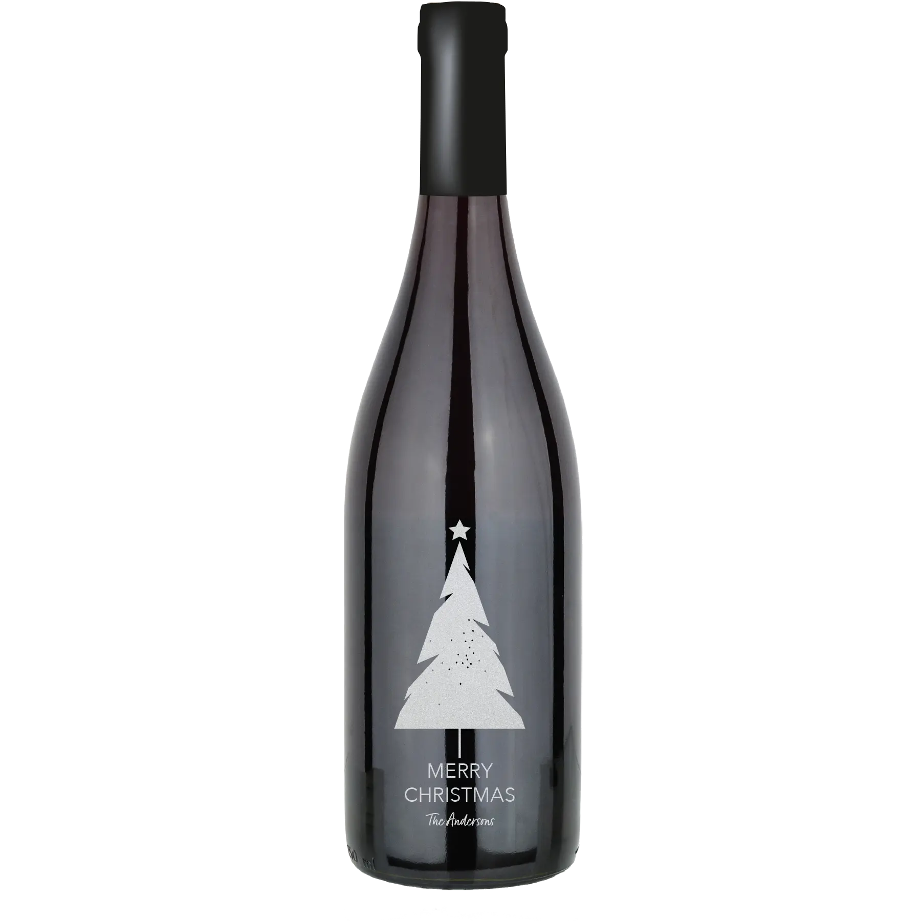 Modern Christmas Tree Custom Wine Bottle - Pinot Noir