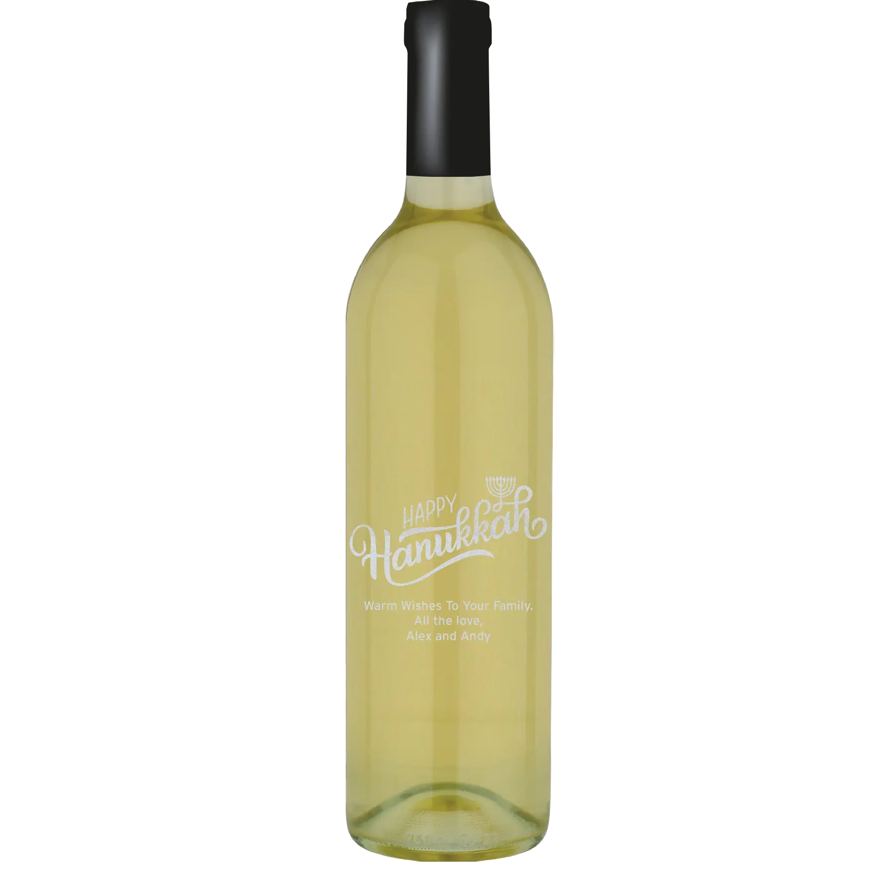Hanukkah Simple Custom Wine Bottle - Symphony