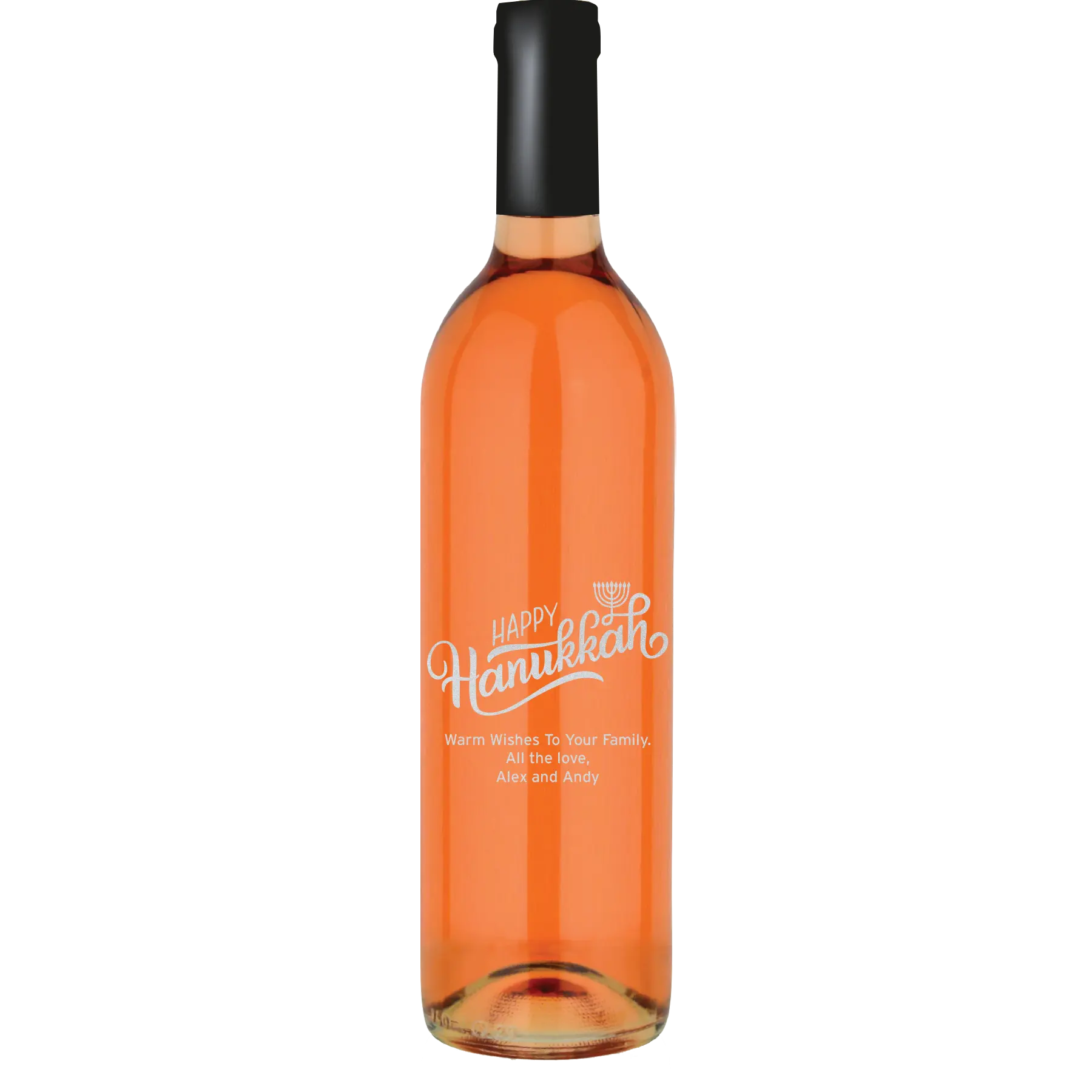 Hanukkah Simple Custom Wine Bottle - White Zinfandel